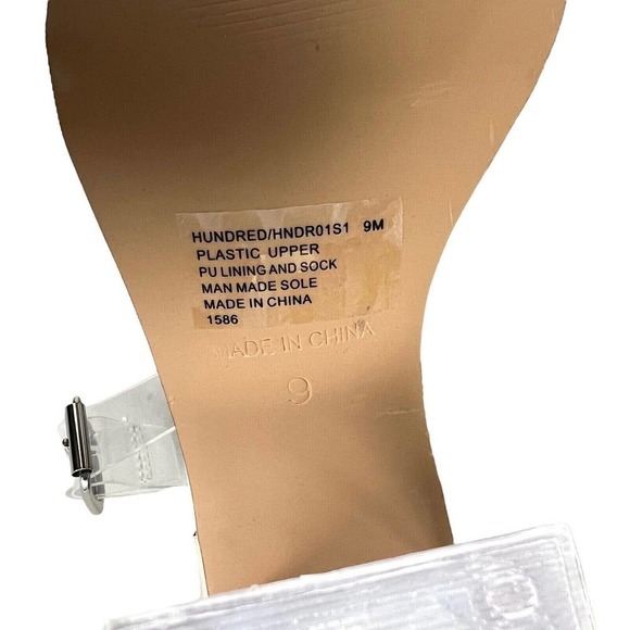 Steve Madden Hundred Sandals‎ Ankle Strap Clear Block Heel Women Size 9M - Picture 7 of 11